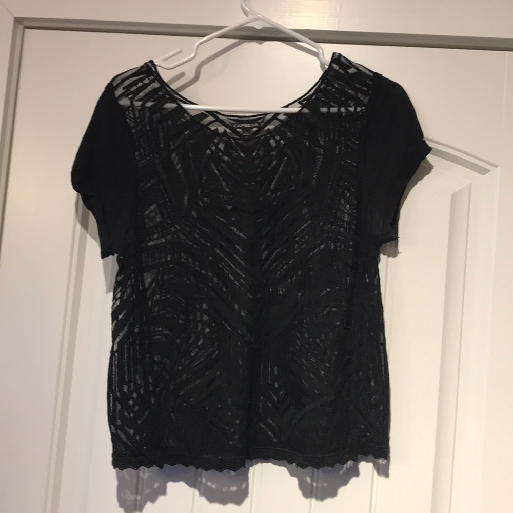 Black see thru shirt Small